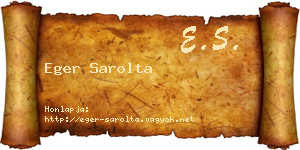Eger Sarolta névjegykártya